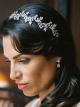 EDEN LUXE Bridal Tiara Silver FABRICE Simulated Diamond Headband Headpiece