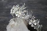 EDEN LUXE Bridal Tiara, Tiaras GENEVIEVE Tiara and Earrings Set with Citrine, Blue Topaz and Amethyst Briolettes
