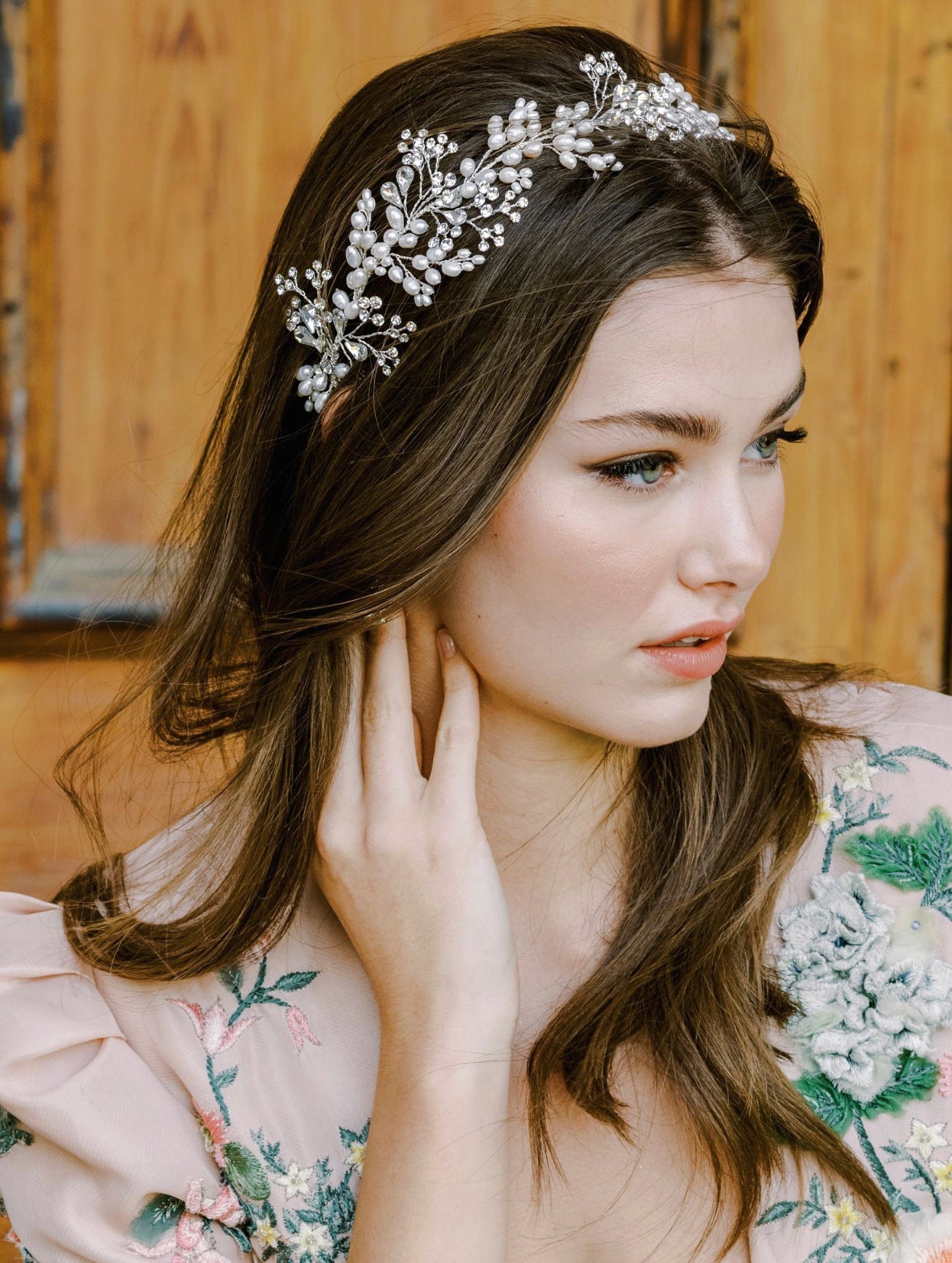 EDEN LUXE Bridal Tiara WILHELMINA Freshwater Pearl and Crystal Bridal Headpiece