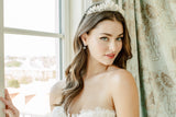 EDEN LUXE Bridal Tiaras AMANDA Crystal and Faux Wax Flower Tiara Headpiece Tiara
