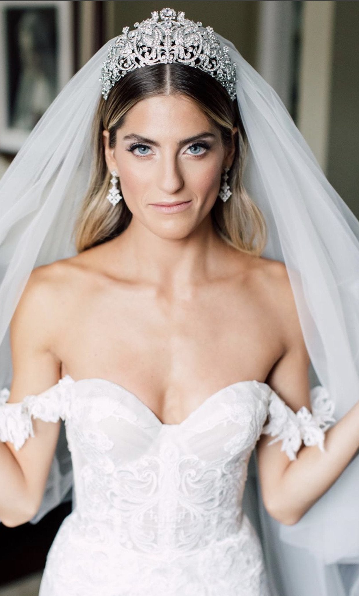 EDEN LUXE Bridal Tiaras Bespoke Sapphire CALISTA Swarovski Crystal Bridal Tiara