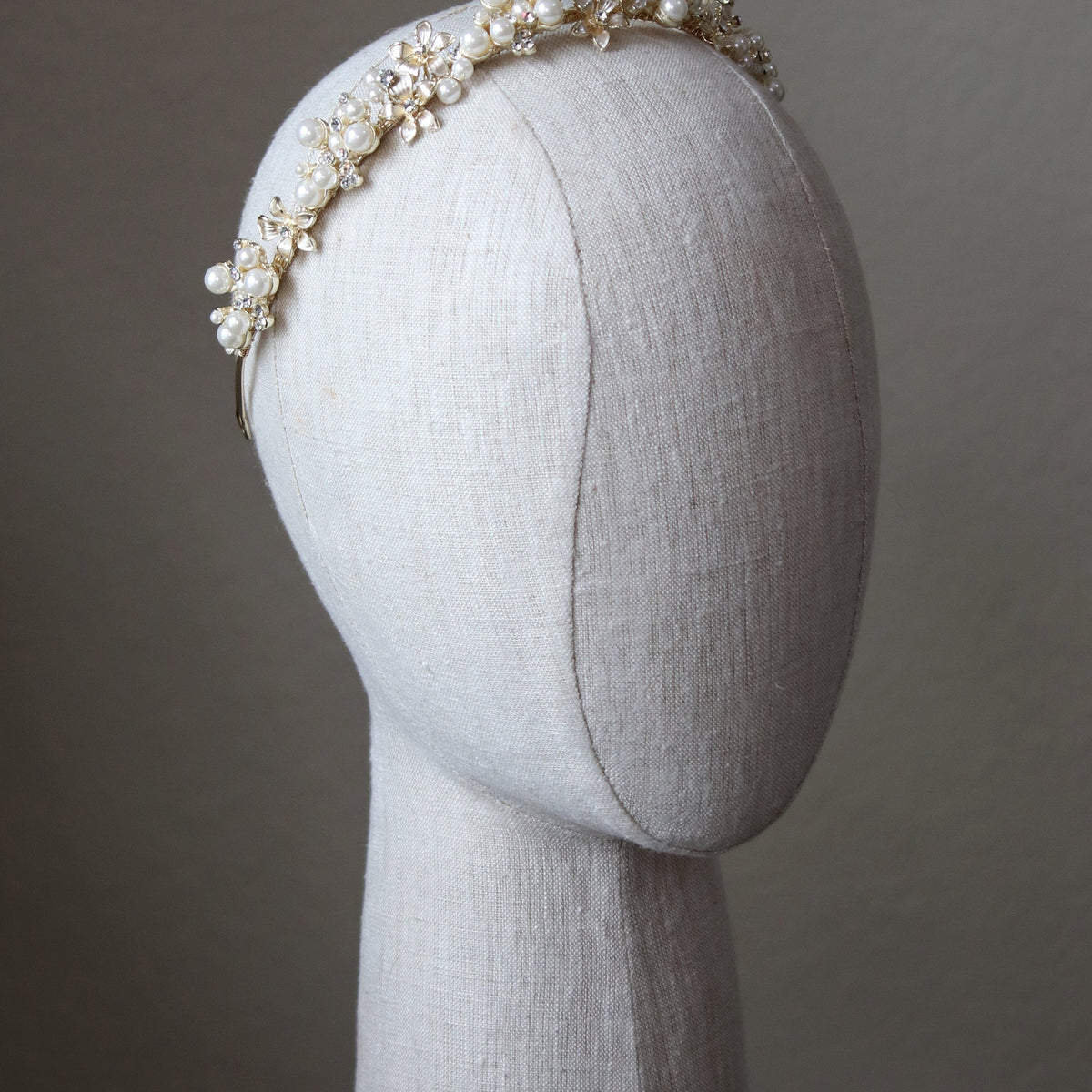 Eden Luxe Bridal Silver Rylie Headband NWT Crystal and Pearl Bridal Tiara RILEY Tiara | EDEN LUXE Bridal main image 2