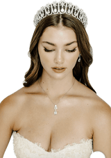EDEN LUXE Bridal Tiaras LOVERS KNOT Tiara - All Simulated Diamond Version