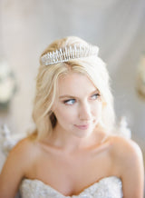 EDEN LUXE Bridal Tiaras Pearled FRINGE Bridal Tiara