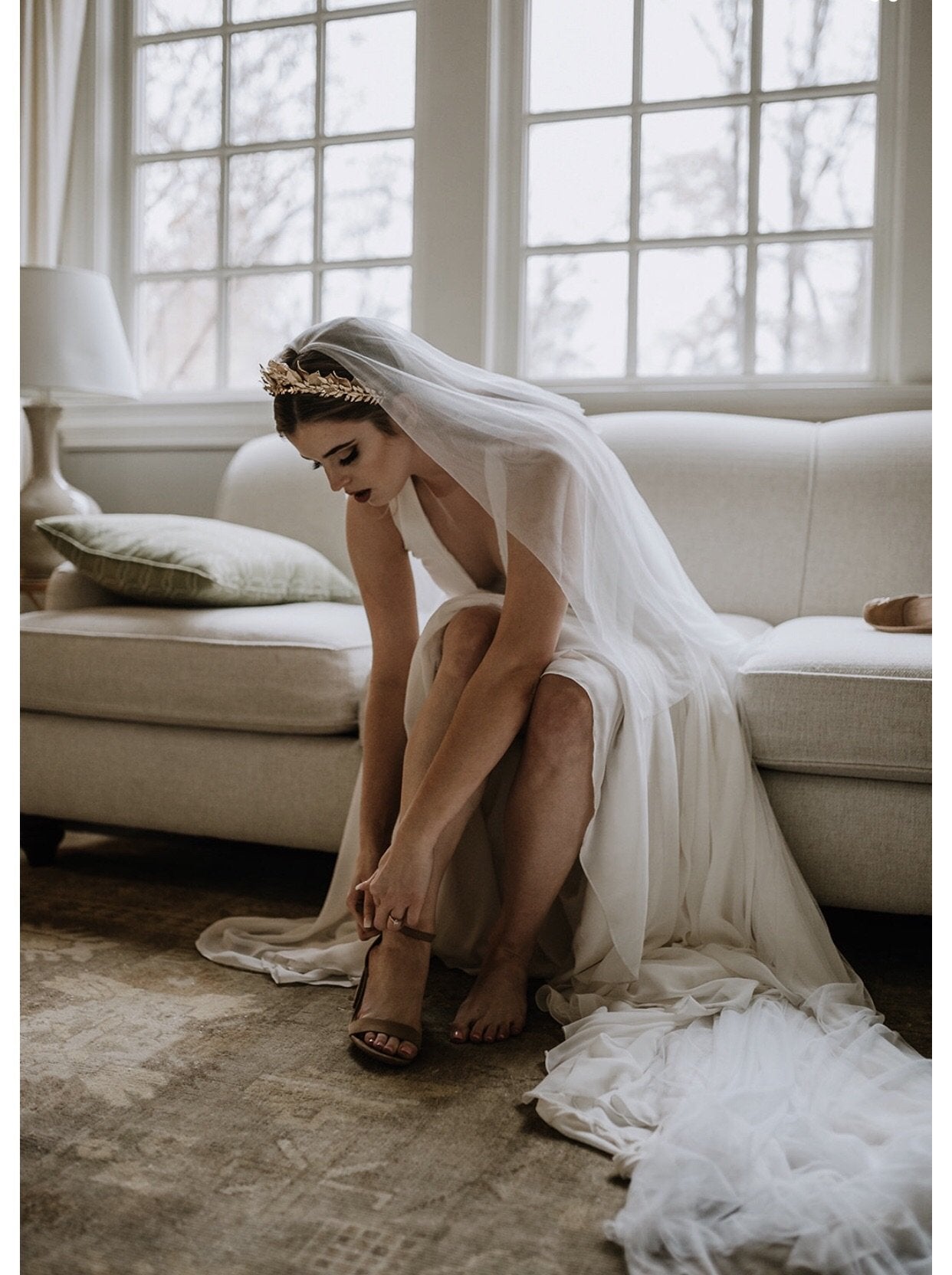 EDEN LUXE Bridal Veil CORTLAND English Net Ballet Length Drop Veil