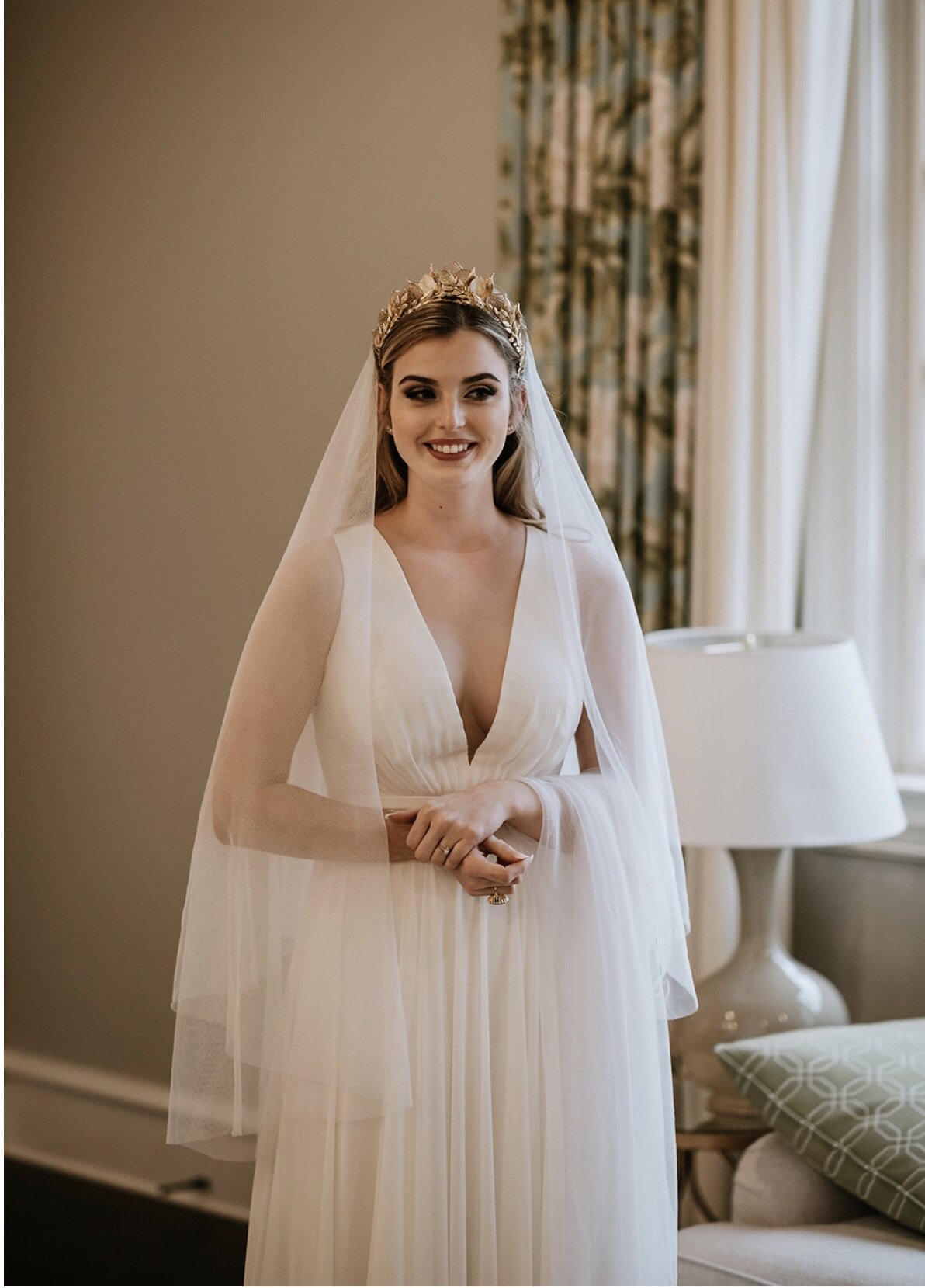 EDEN LUXE Bridal Veil CORTLAND English Net Ballet Length Drop Veil