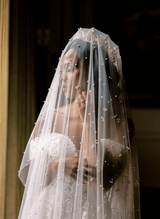 EDEN LUXE Bridal Veil EMMA Pearled Drop Cathedral Veil