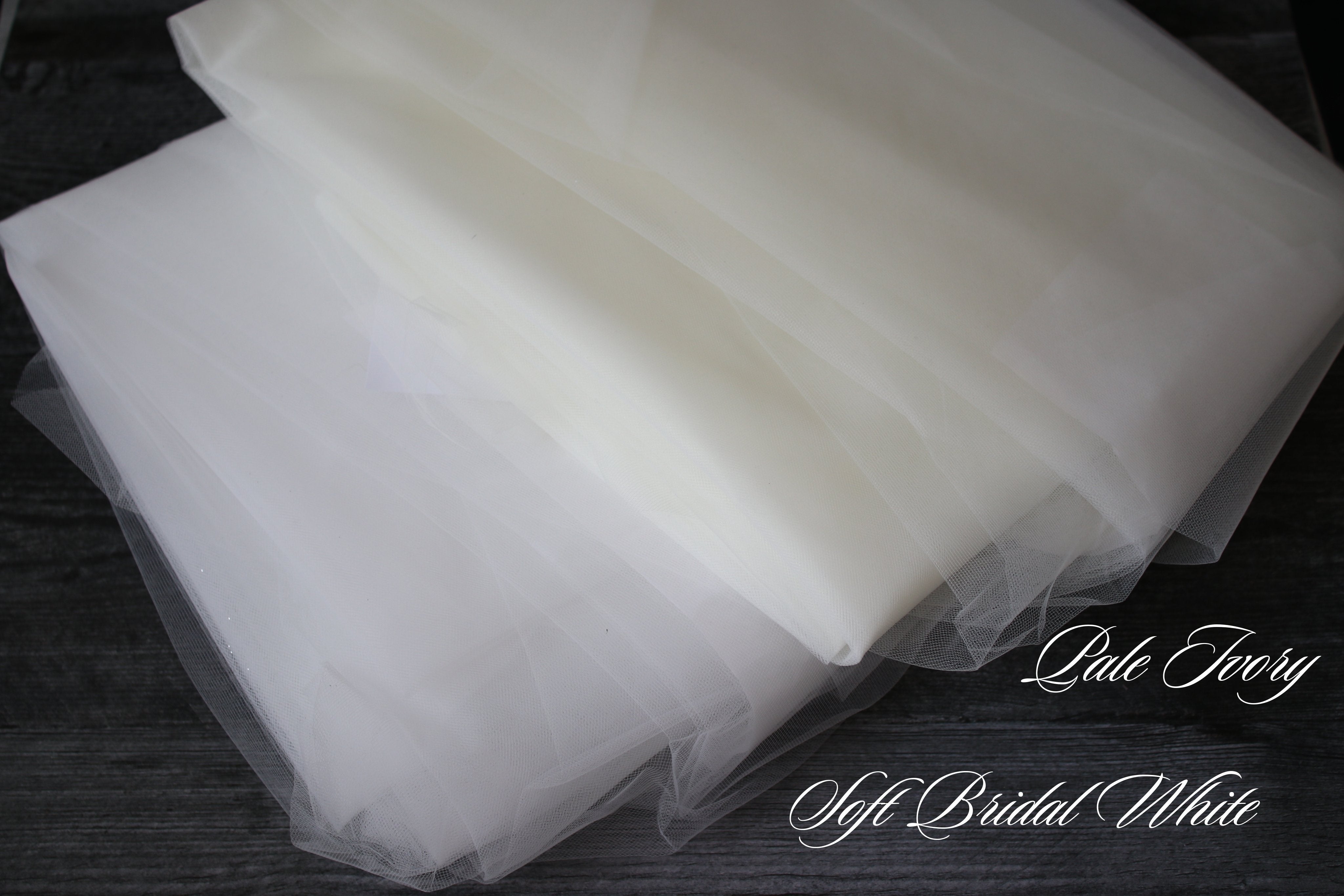 EDEN LUXE Bridal Veil Soft Bridal White and Pale Ivory Tulle Example
