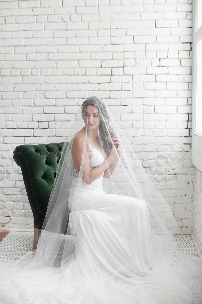 Royal Cathedral Bridal Veil Drop Wedding Veil | Eden Luxe Bridal Pale Ivory
