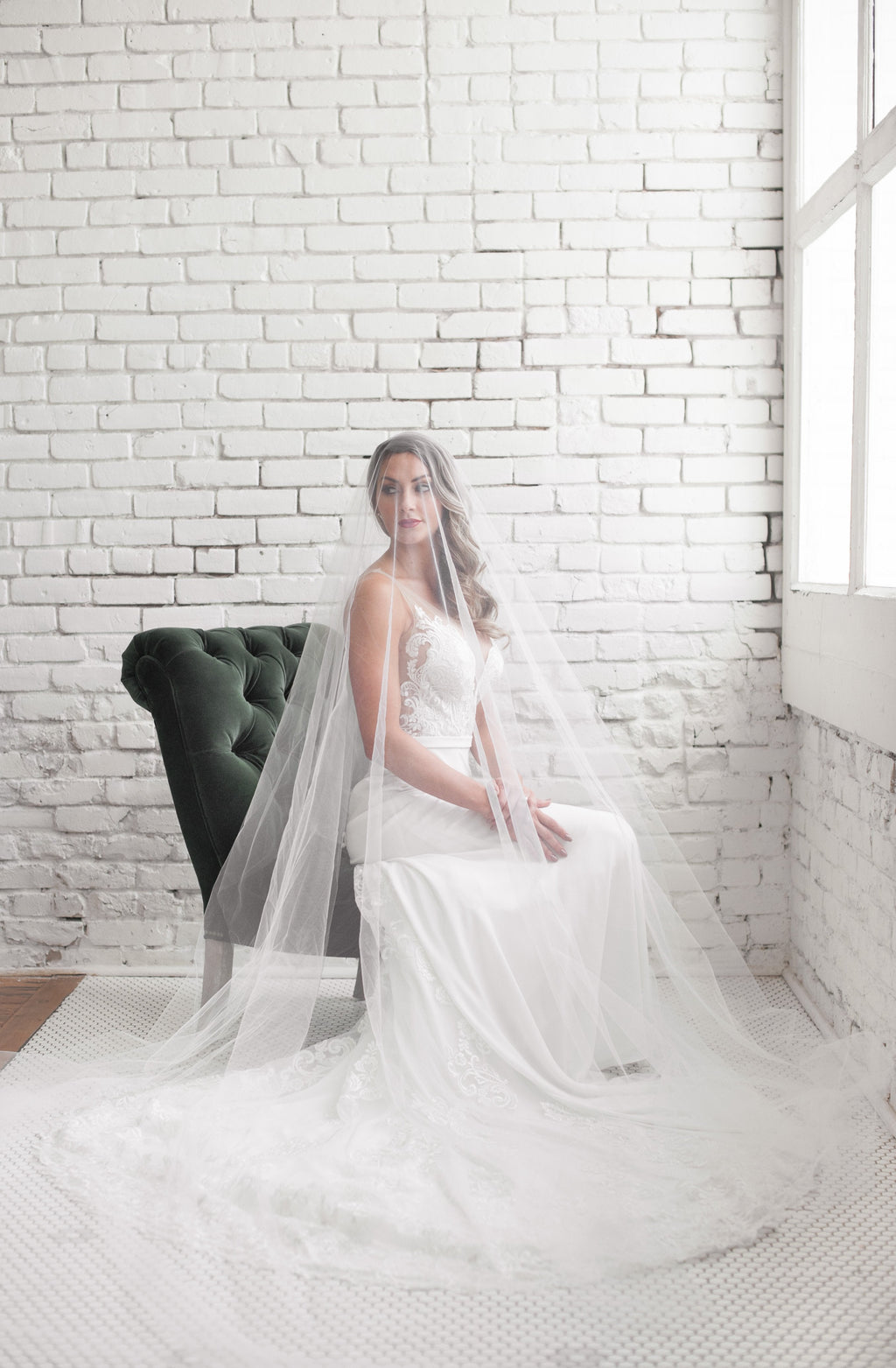1 Layer English Net Royal Cathedral Bridal Veil | Eden Luxe Bridal Soft Bridal White
