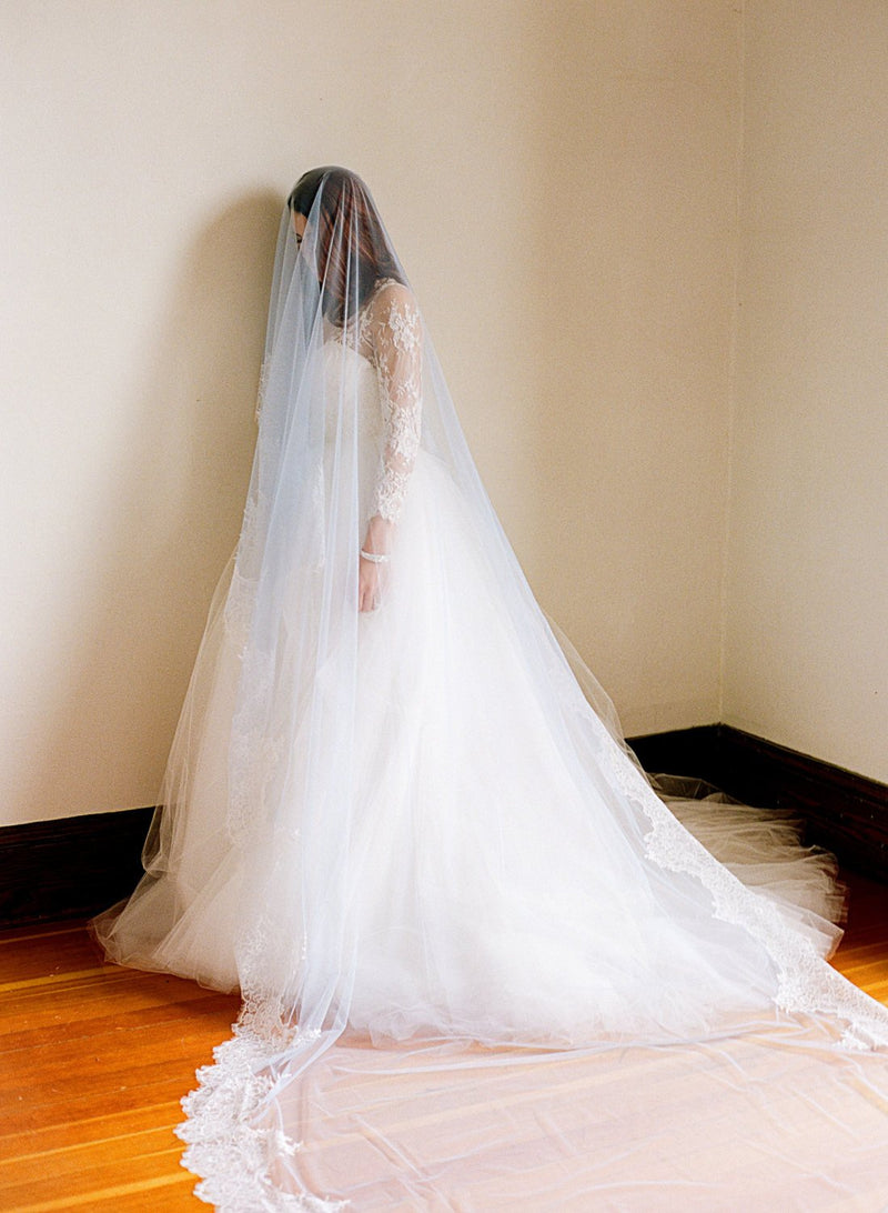 Light Blue Wedding Veil 4015 