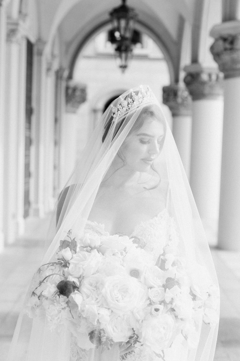 Dramatic Black Lace and Tulle Bridal Veil