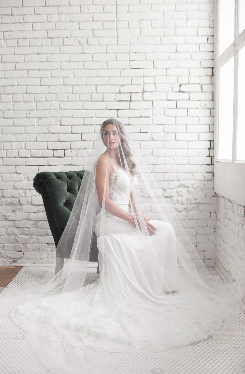 EDEN LUXE Bridal Veils Soft White AMBRELL Royal Cathedral Drop Veil