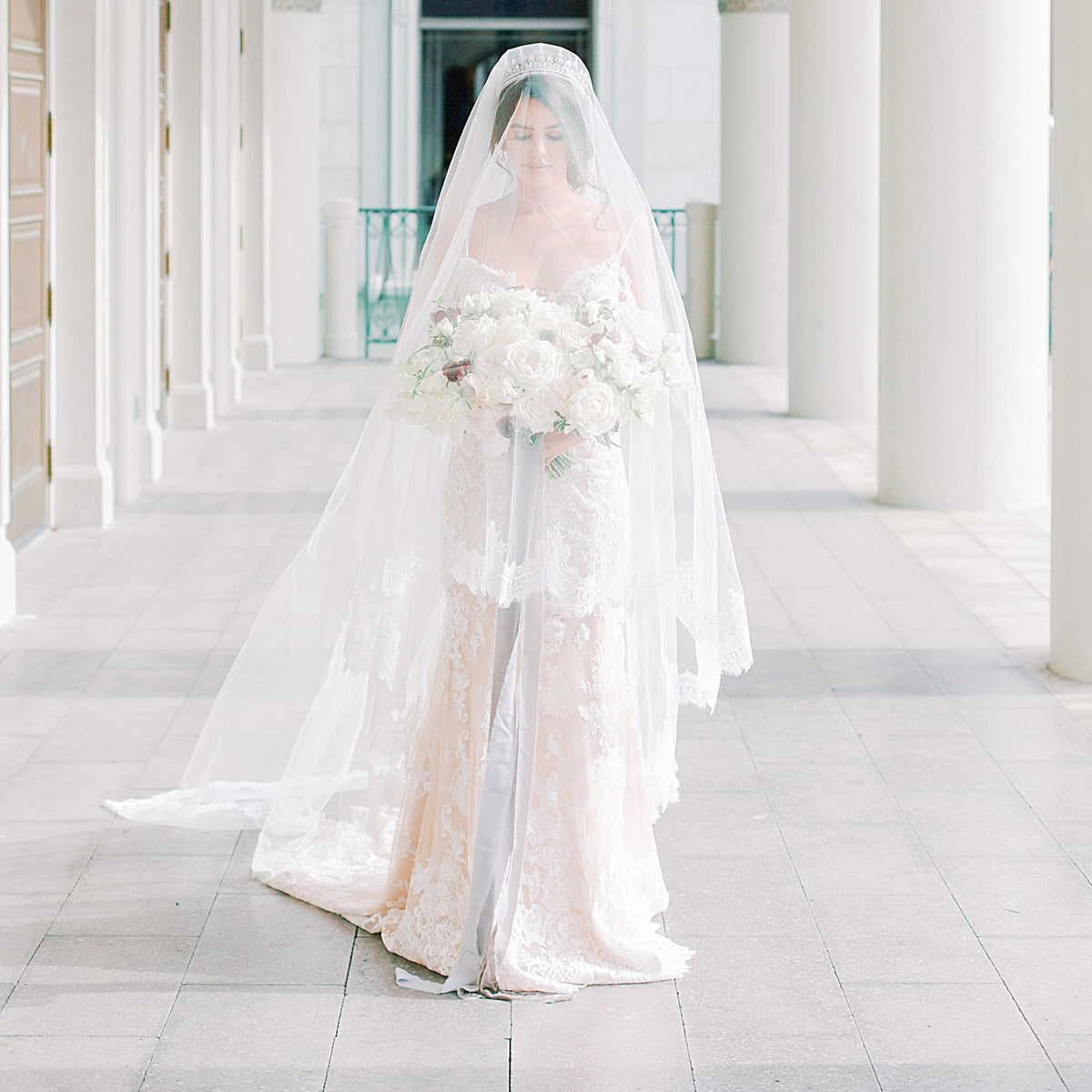 Veil Cathedral Wedding Veil Lace Cathedral Bridal Veil VALENTINA