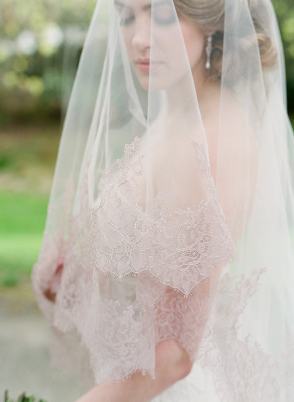 EDEN LUXE Bridal Veils, Veil, Cathedral Veil, Lace CARLYLE Blush Cathedral Veil