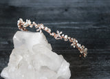 EDSLB Headpieces Rose Gold ABIGAIL Silver Freshwater Pearl Bridal Headband  | EDEN LUXE Bridal