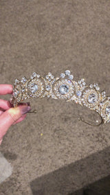 NOBLESSE Rose Gold Swarovski Crystal Wedding Tiara
