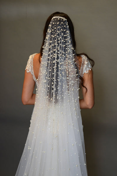 1pc Bridal Veil With Dreamy Pearl Layers And Golden Print, Wedding  Headpieces