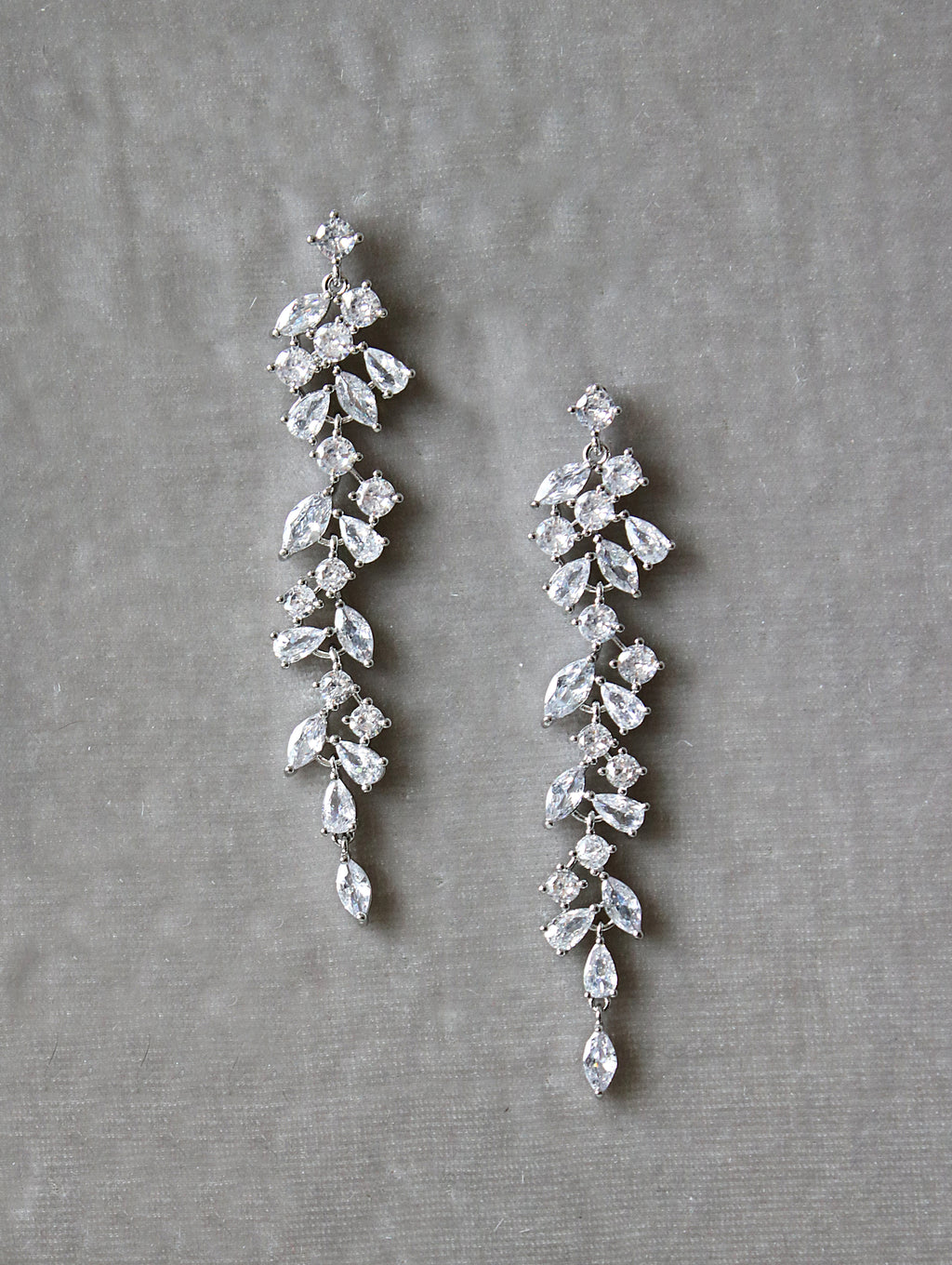 Long diamond earrings wedding Clearance