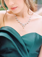 Bride Wearing Statement Wedding Necklace | EDEN LUXE Bridal